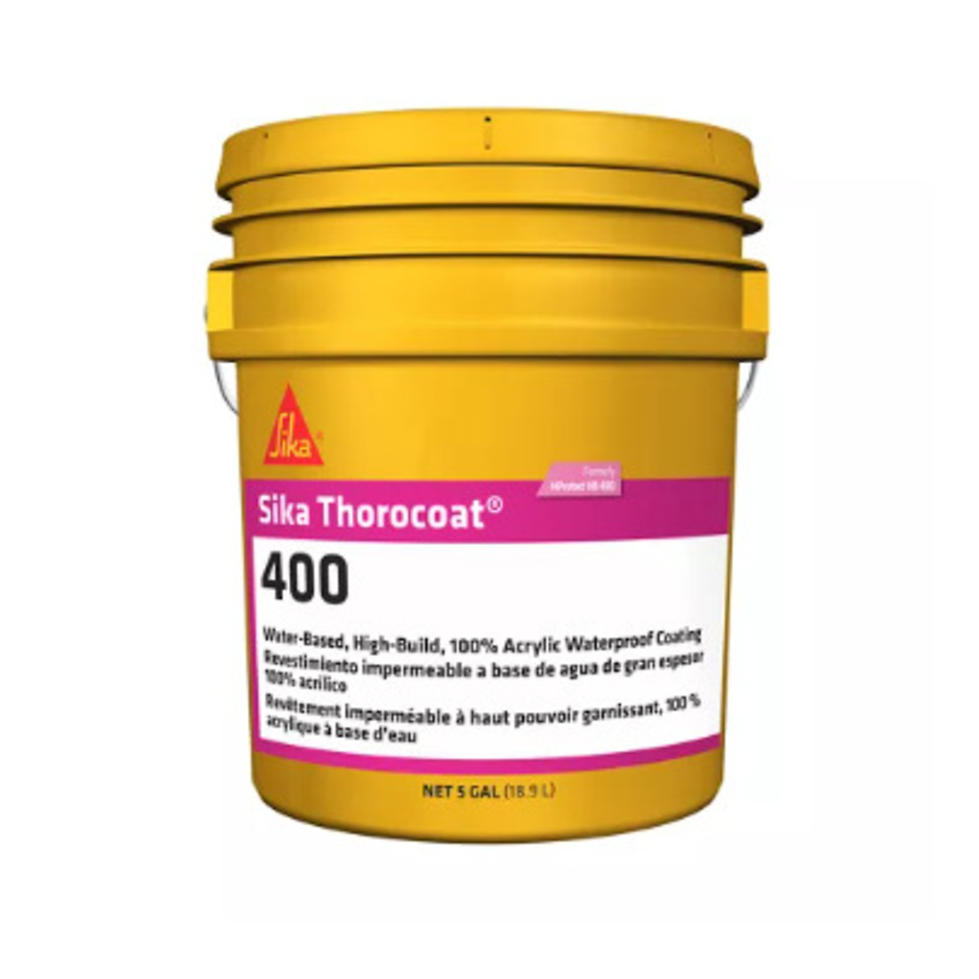 Sika Thorocoat 400DOT Water-Based, High-Build, 100% Acrylic Waterproof Coating, Tint Base, 5 Gallon Pail